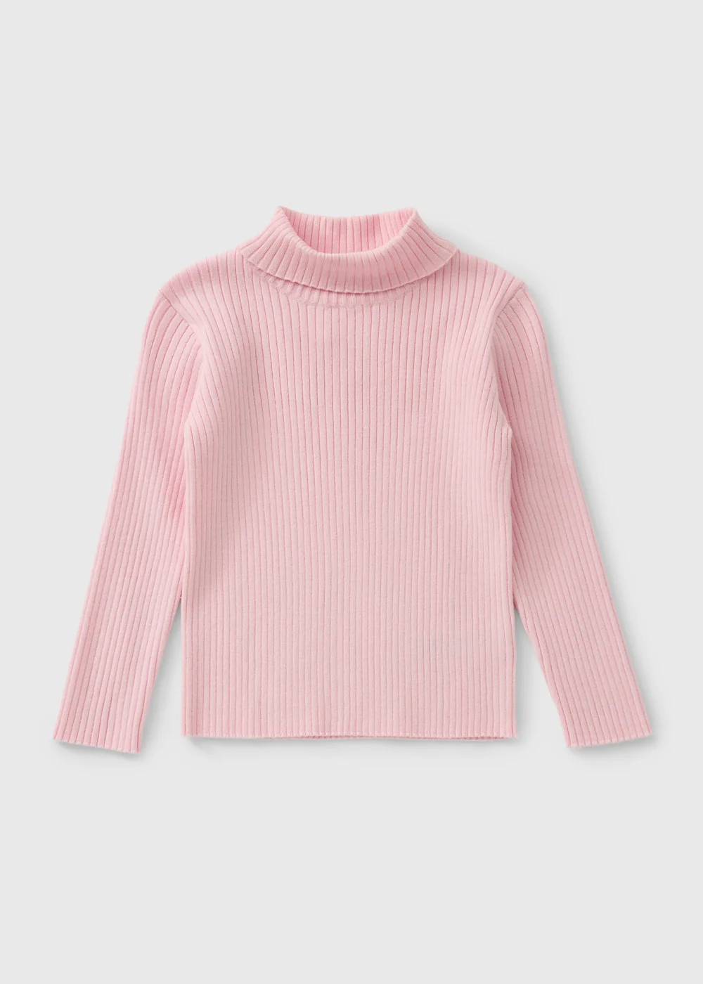 Girls Pink Roll Neck Knit Jumper (1-8yrs) - 1-1.5 Yrs Image 1