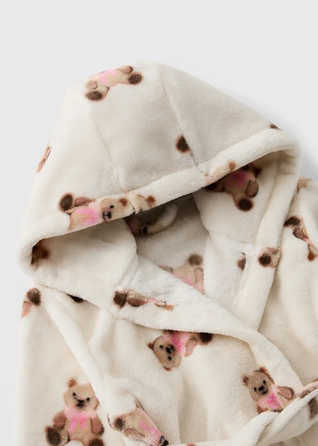 Girls Cream Bear Dressing Gown (1-13yrs)