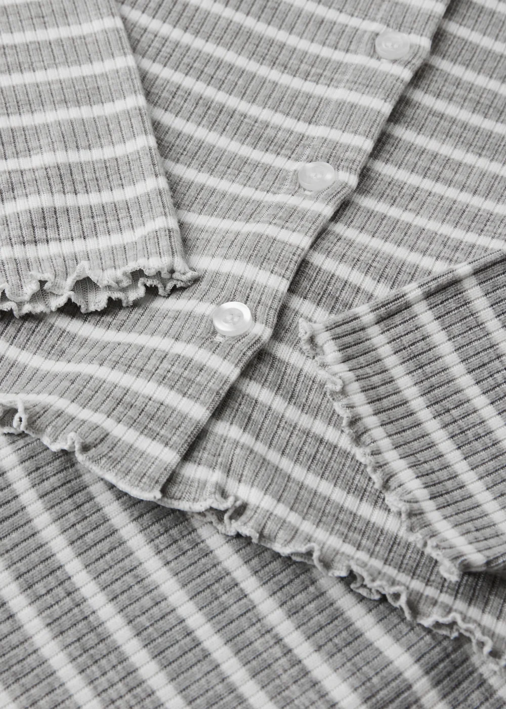 Girls Grey Striped Ribbed Lounge Pyjama Set (7-13yrs) - 7 Yrs Image 2