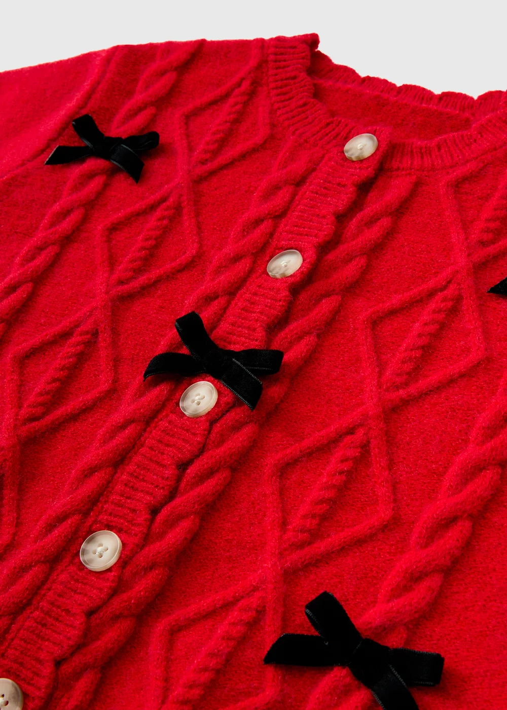 Girls' Red Bow Button Cardigan (1-8 Yrs) - 4-5 Yrs Image 2