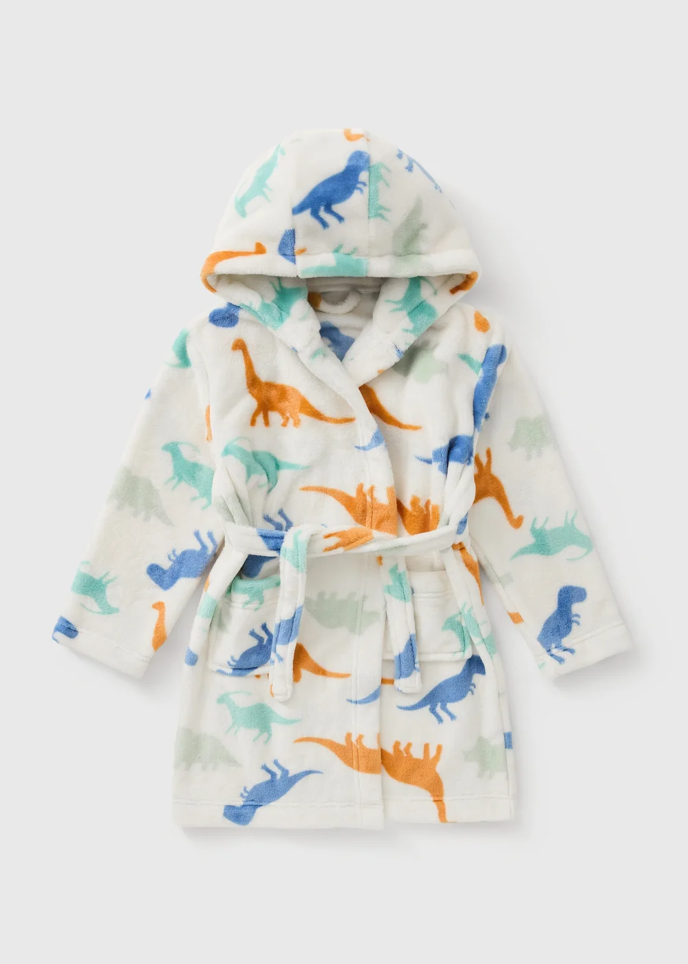Boys Cream Dinosaur Dressing Gown (1-7yrs) - 1-1.5 Yrs Image 1