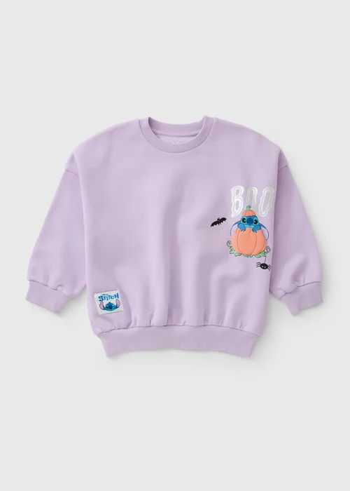 Girls Lilac Stitch Halloween Jumper (3-13 Yrs) - 3-4 Yrs Image 1
