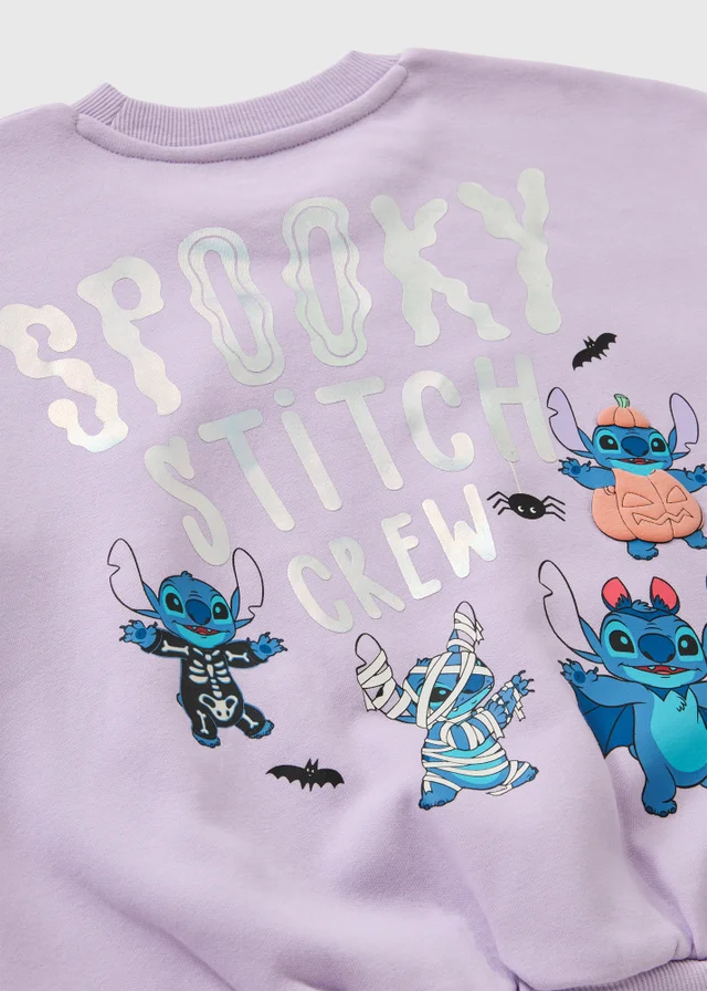 Girls Lilac Stitch Halloween Jumper (3-13 Yrs)