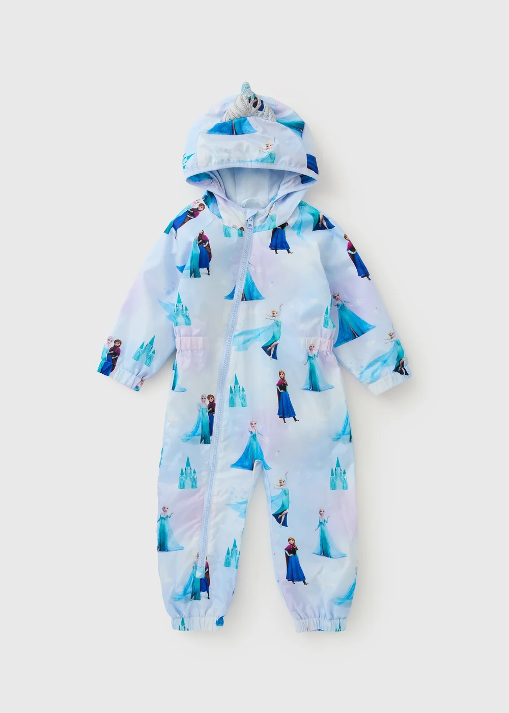 Disney Frozen Girls Blue Puddlesuit (1-9yrs) - 1-1.5 Yrs Image 1