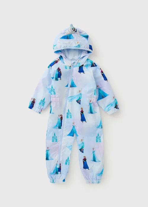 Disney Frozen Girls Blue Puddlesuit (1-9yrs) - 1-1.5 Yrs Image 1
