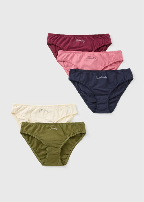 5 Pack Multicolour Days of the Week Mini Knickers - 8 Image 3
