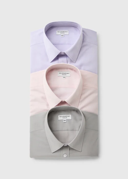 Taylor & Wright 3 Pack Pastel Easy Care Regular Fit Shirts - 14.5 Collar Image 1