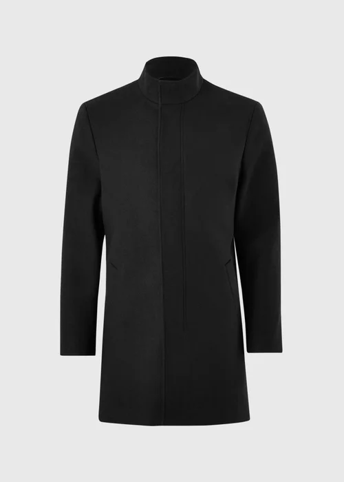 Taylor & Wright Black Funnel Neck Overcoat - S Image 5