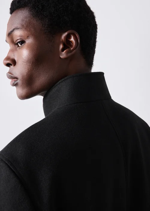 Taylor & Wright Black Funnel Neck Overcoat - S Image 4