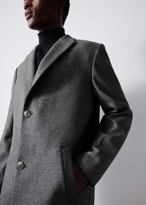 Taylor & Wright Charcoal Relaxed Overcoat - XS Image 4