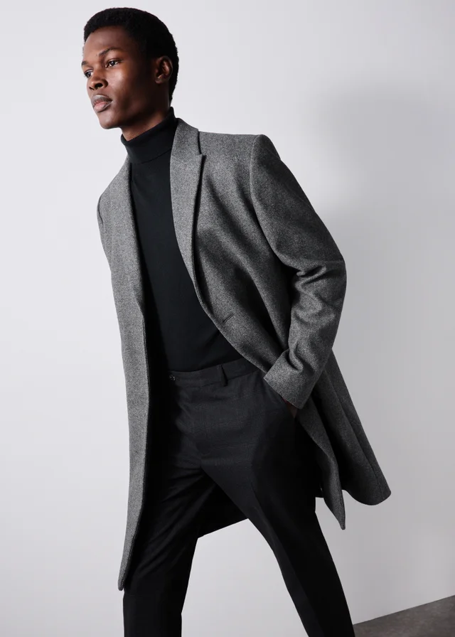 Taylor & Wright Charcoal Relaxed Overcoat