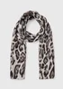 Brown Leopard Print Light Scarf - One Size Image 1