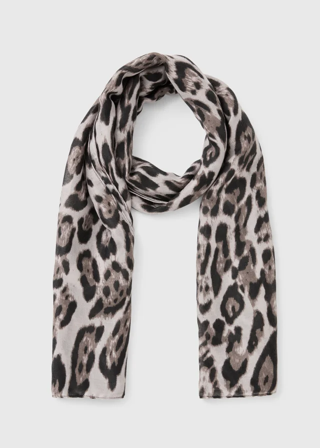 Brown Leopard Print Light Scarf