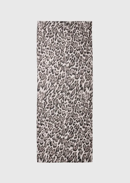 Brown Leopard Print Light Scarf - One Size Image 2