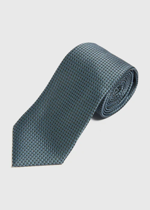 Taylor & Wright Blue Textured Plain Tie - One Size Image 1