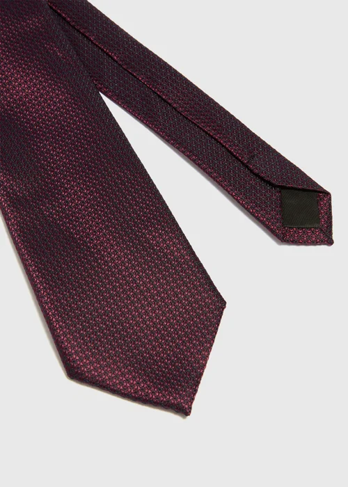 Taylor & Wright Burgundy Textured Plain Tie - One Size Image 2