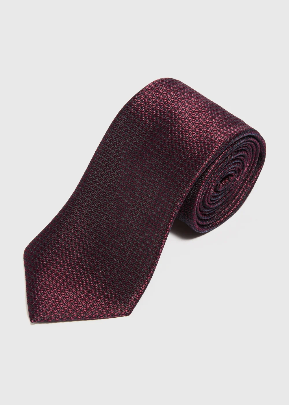 Taylor & Wright Burgundy Textured Plain Tie - One Size Image 1