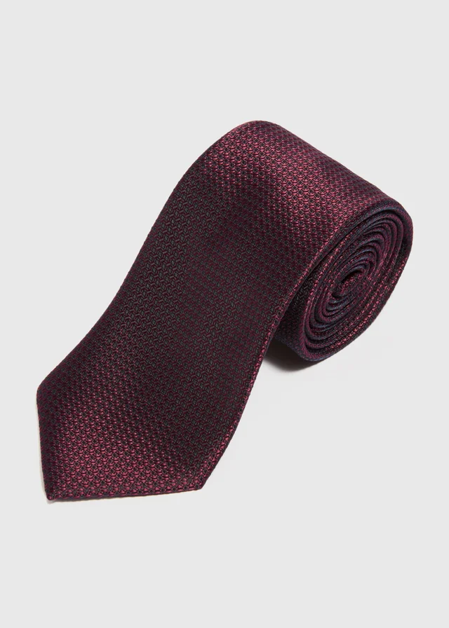 Taylor & Wright Burgundy Textured Plain Tie