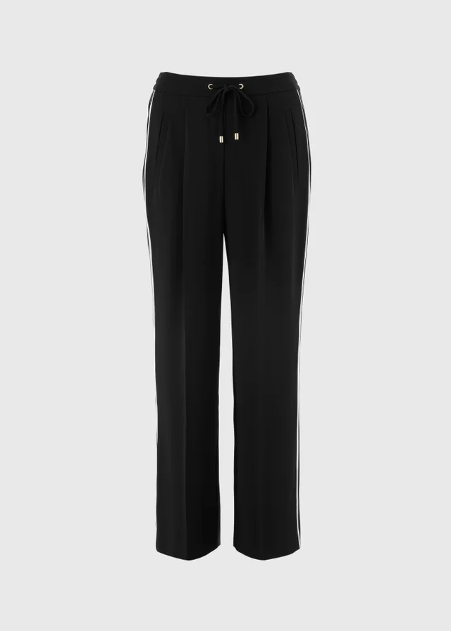 Papaya Petite Black Side Side Straight Leg Trousers