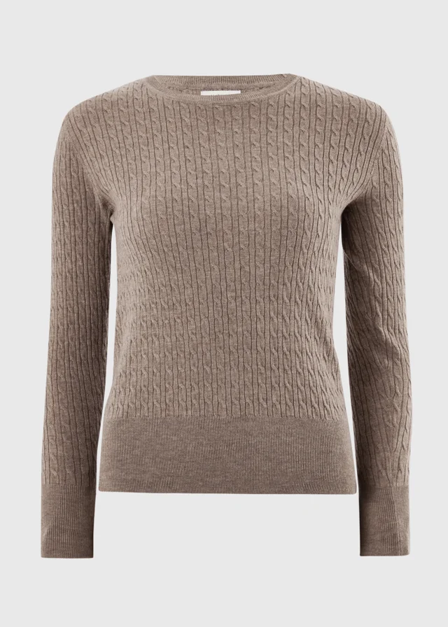 Taupe Baby Cable Jumper