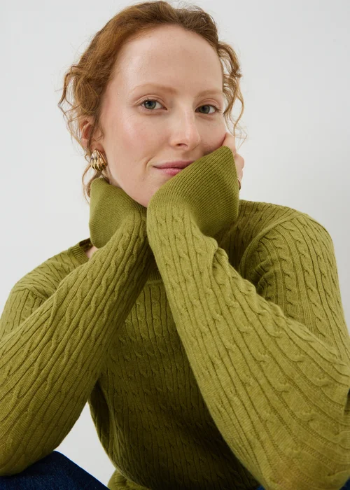 Olive Baby Cable Knit Jumper - 8 Image 2