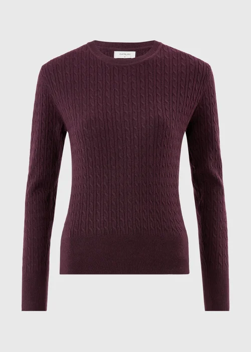 Burgundy Cable Knit Jumper - 8 Image 5