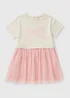 Girls Cream Bow Mesh Tutu Dress (1-8yrs) - 1-1.5 Yrs Image 1