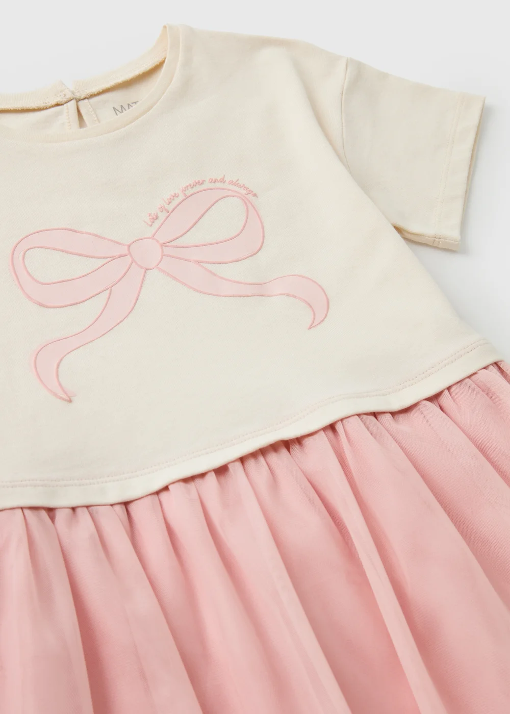 Girls Cream Bow Mesh Tutu Dress (1-8yrs) - 1-1.5 Yrs Image 2