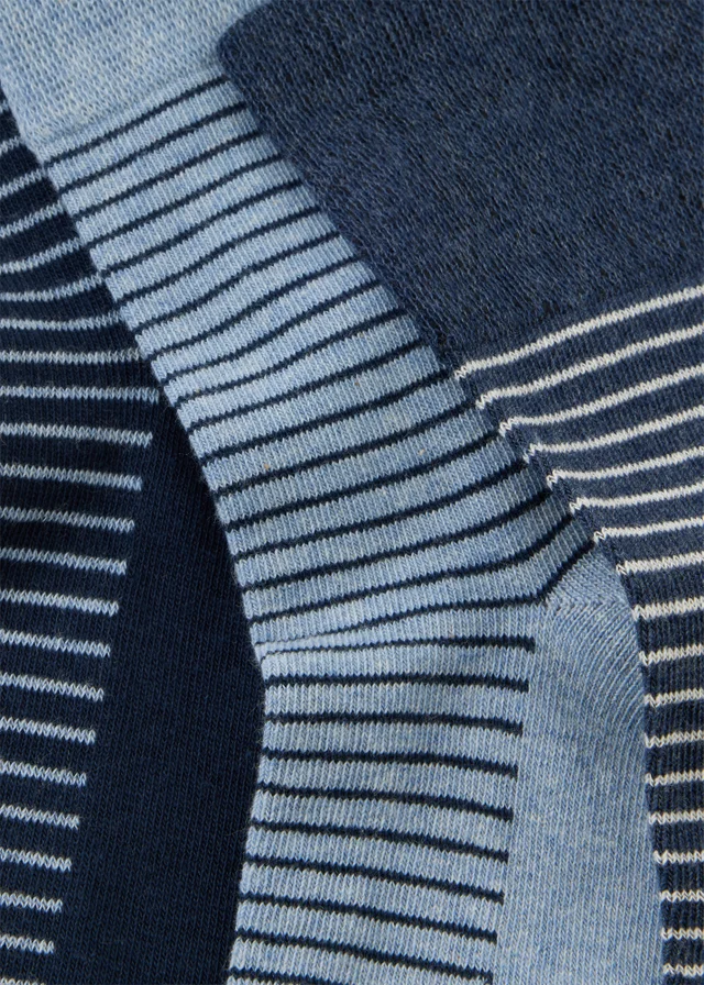 3 Pack Navy Striped Socks