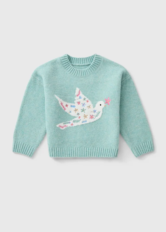 Girls Green Dove Jumper (1-8yrs)