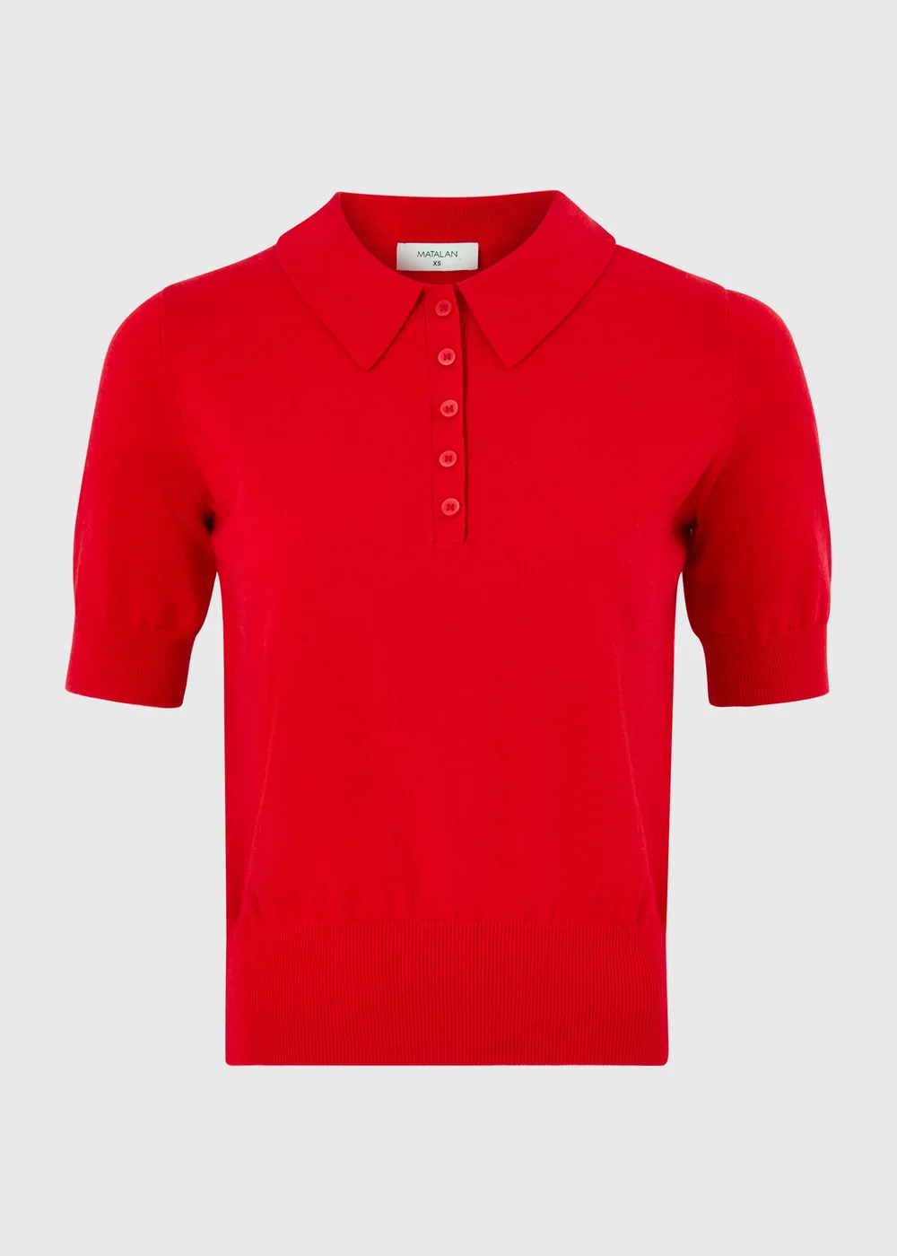 Red Collared Knitted T-Shirt - XS Image 1