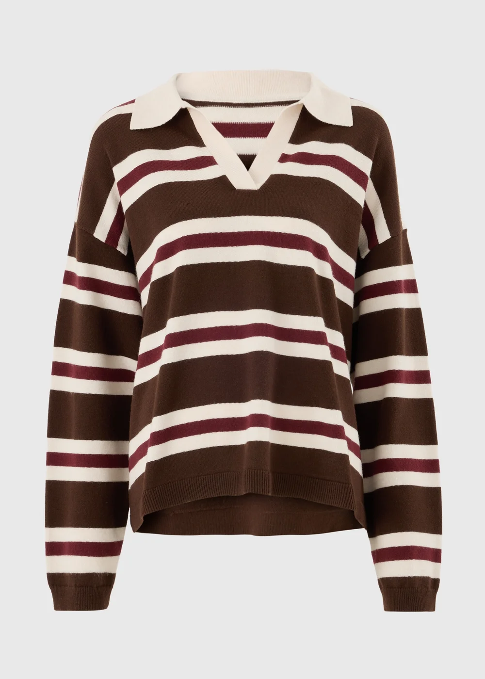 Brown Rugby Striped Jumper - XS Image 2