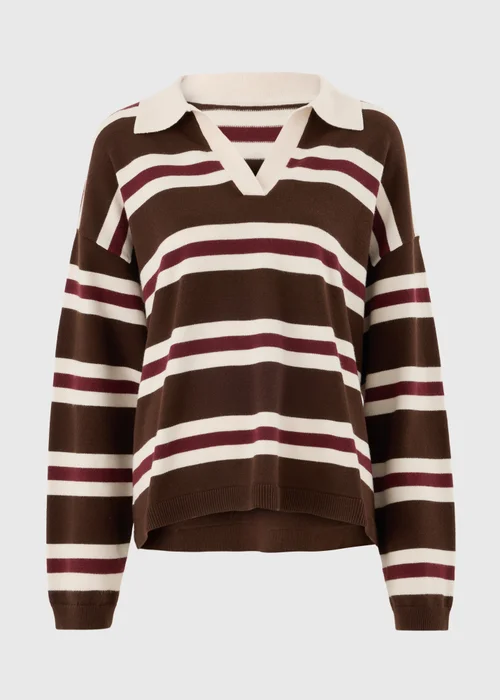 Brown Rugby Striped Jumper - XS Image 2