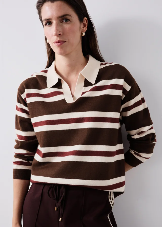 Brown Rugby Striped Jumper