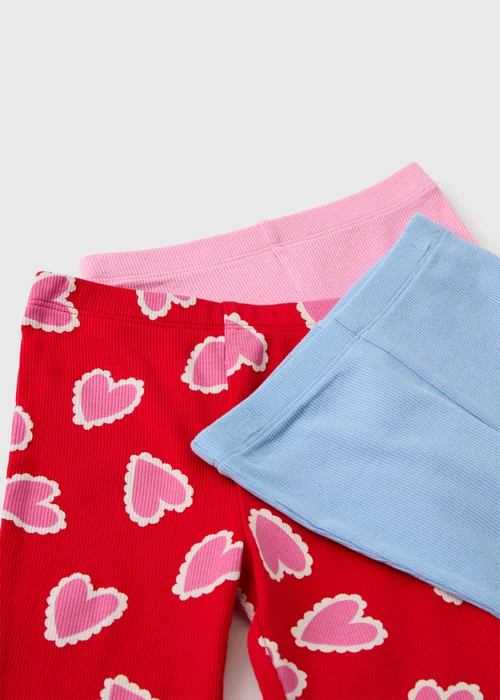 3 Pack Girls Multicolour Flared Leggings (1-8yrs) - 1-1.5 Yrs Image 2