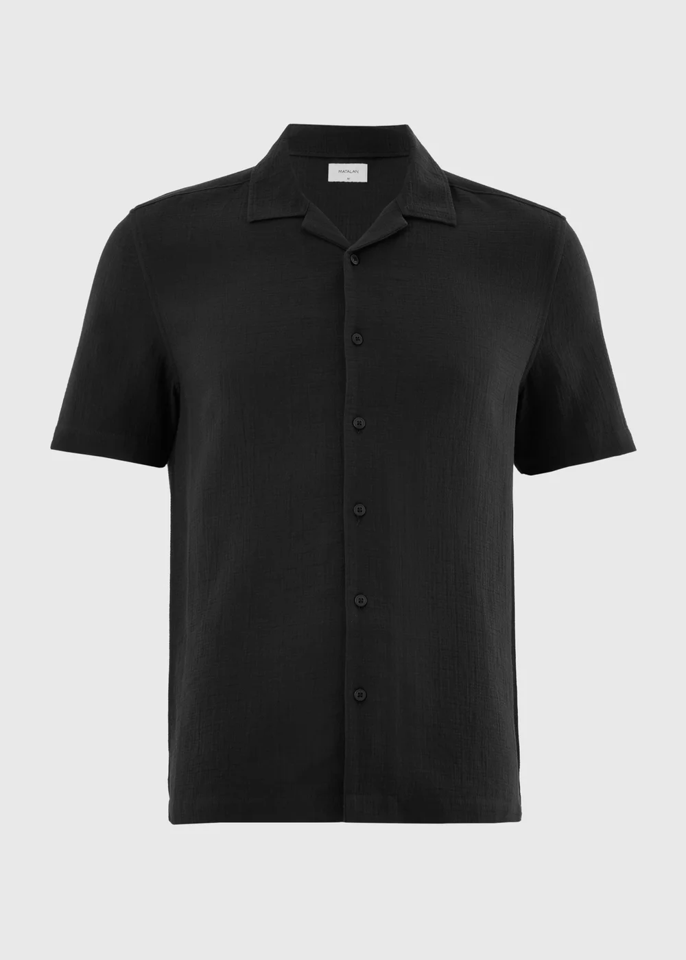 Black Double Cloth Short Sleeve Shirt - S Image 4