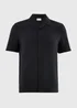 Black Double Cloth Short Sleeve Shirt - M Image 1