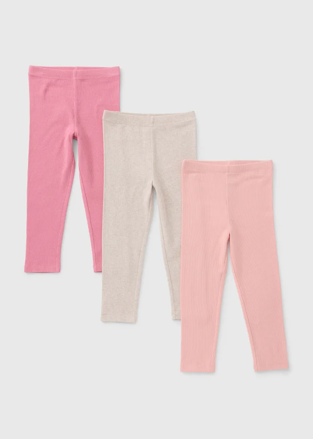 3 Pack Girls Pink Leggings (1-8yrs)