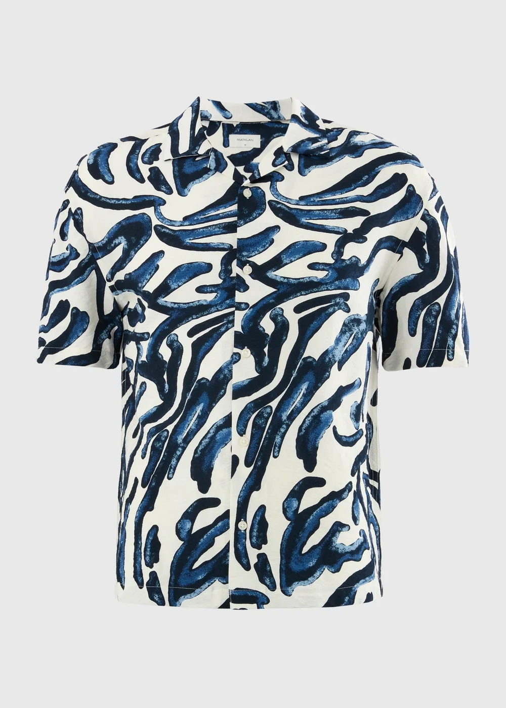 Navy Abstract Relaxed Fit Short Sleeve Shirt - S Image 4