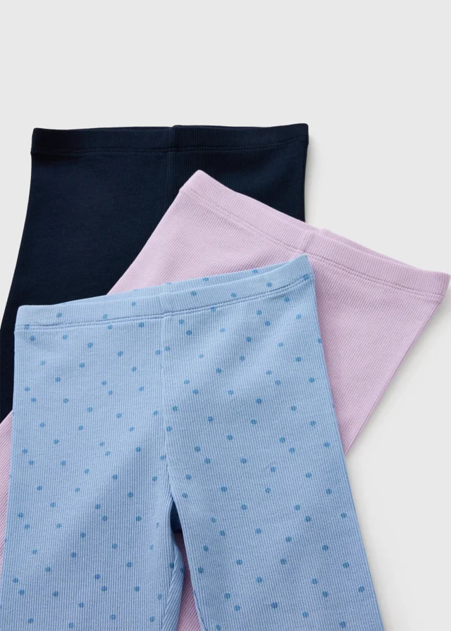 3 Pack Girls Multicolour Leggings (1-8yrs)