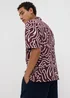 Burgundy Abstract Print Short Sleeve Shirt - S Image 2
