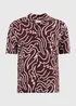 Burgundy Abstract Print Short Sleeve Shirt - S Image 4