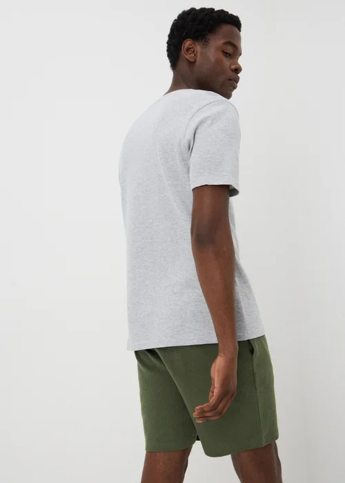 Green Waffle Henley Short Pyjama Set - XS Image 2