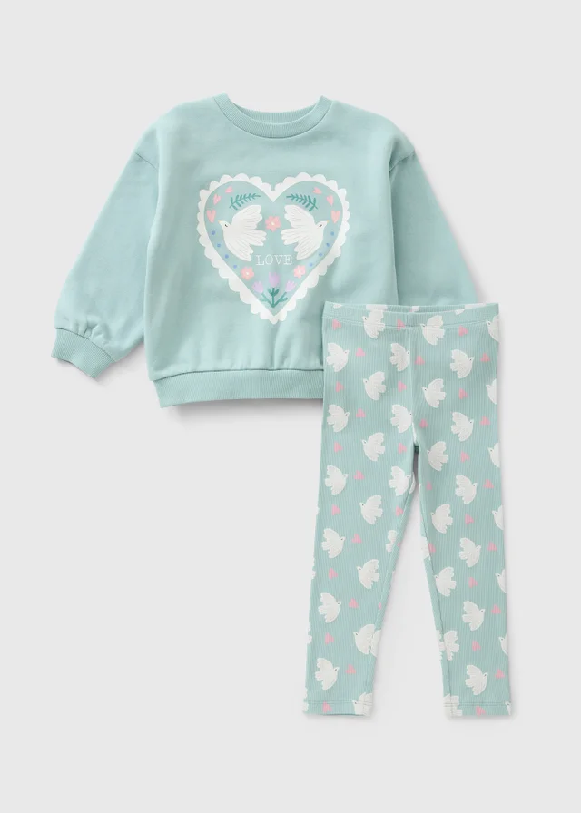 Girls Sage Dove Sweatshirt & Legging Set (1-8yrs)