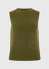 Olive Tape Yarn Knitted Vest Top - XS Image 2