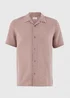 Pink Check Dobby Textured Short Sleeve Shirt - S Image 1