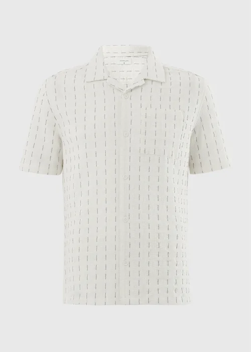 Ecru Textured Revere Short Sleeve Shirt - S Image 2