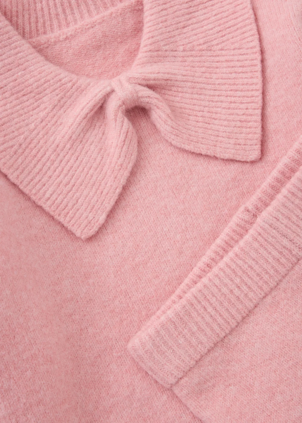 Girls Pink Bow Collared Knitted Top & Trousers Set (1-8yrs) - 1-1.5 Yrs Image 2