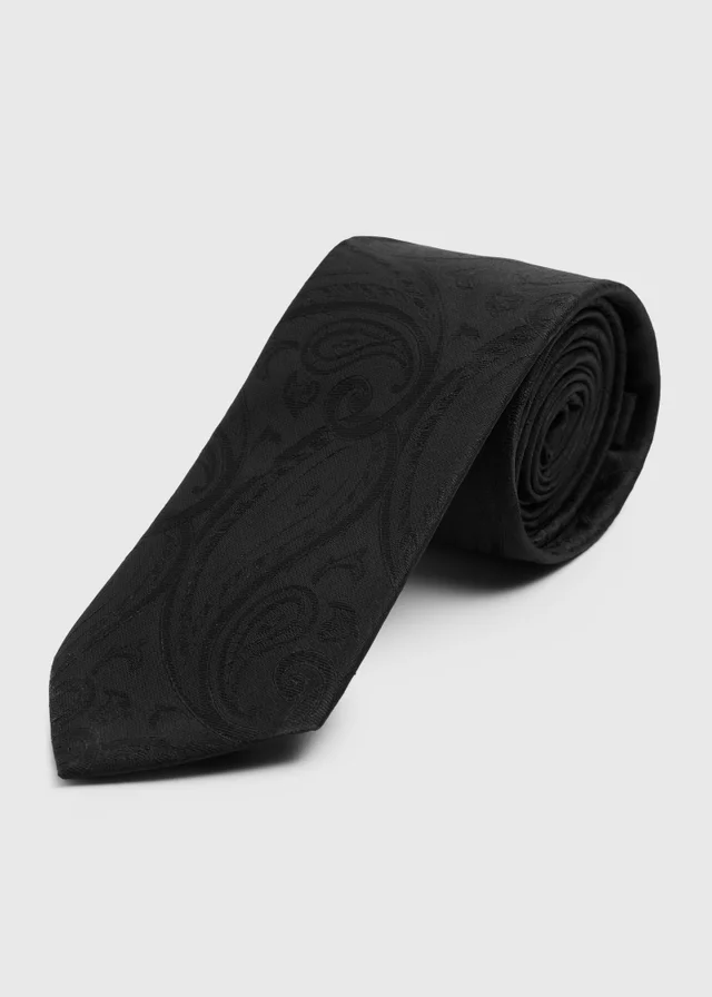 Taylor & Wright Black Paisley Tie