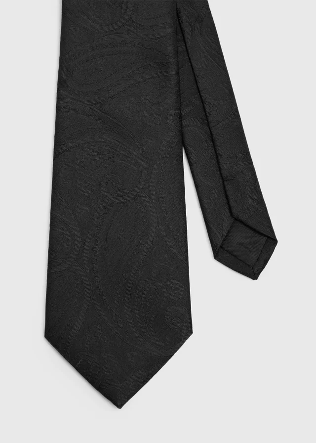 Taylor & Wright Black Paisley Tie